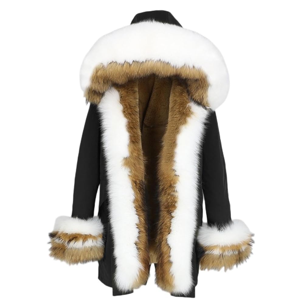 Amazon | [OFTBUY] 冬のジャケットの女性のリアルファーコート